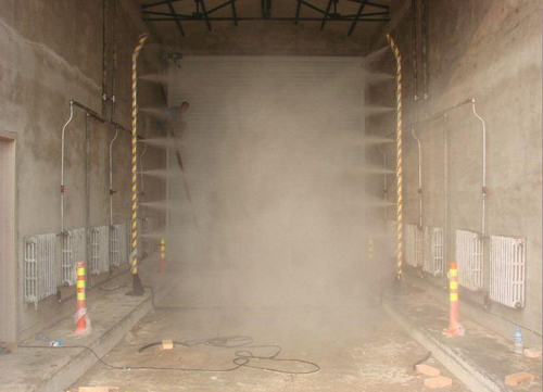 M farms spray fog vehicle disinfection channel
